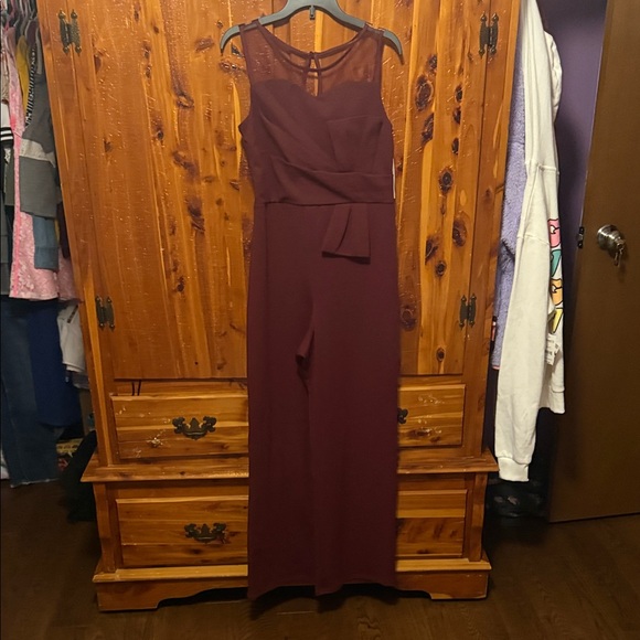 Elegant Burgundy Jumpsuit Girls Size 14! NWT! - Picture 1 of 5